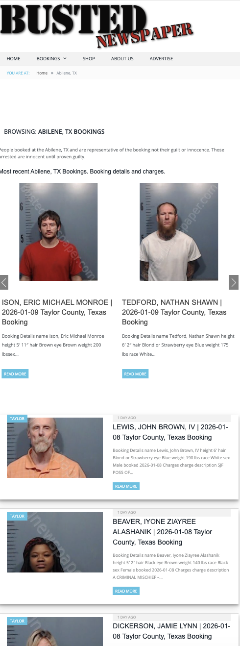 Busted Newspaper Abilene TX