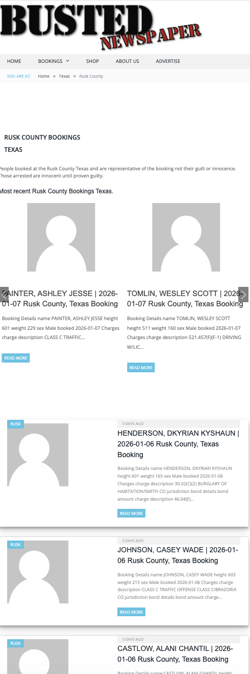 Rusk County Busted Newspaper