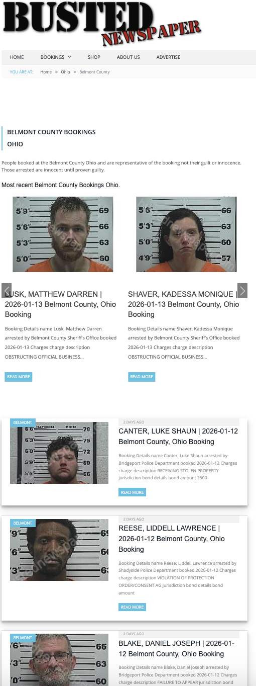 Belmont County Custed Newspaper